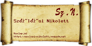 Szőlősi Nikolett névjegykártya
